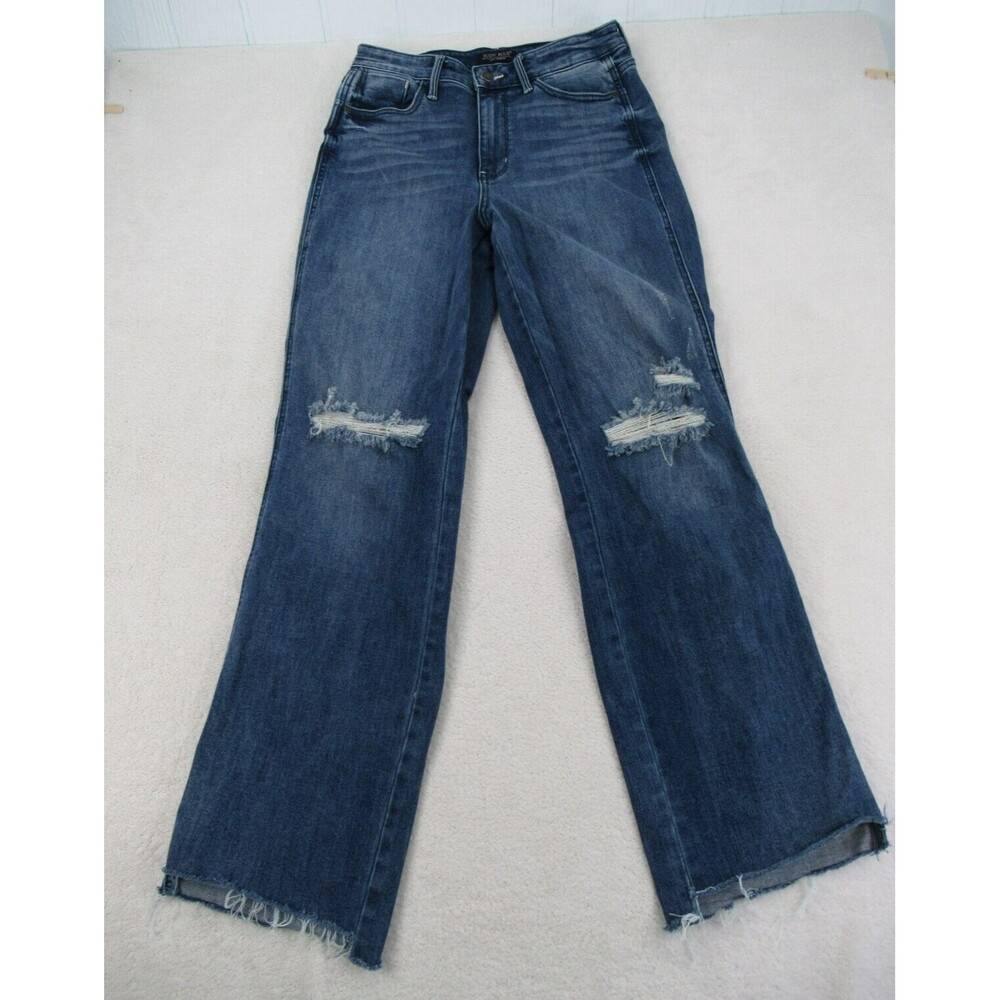 Judy Blue Women's Size 3 / 26 Jeans Straight Fit Medium Wash Blue Distressed